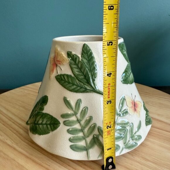 Vintage Yankee Candle Island Butterfly Large Ceramic Jar Shade Leaf & Butterfly - Picture 9 of 9